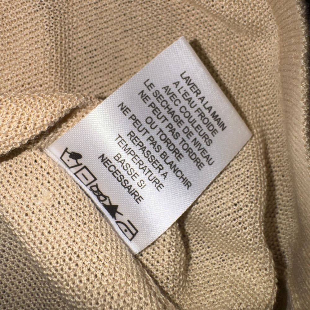 Northern Isles Premium Mens XL Tan Silk Cotton Blend V-Neck Sweater Beige Knit - Picture 9 of 14